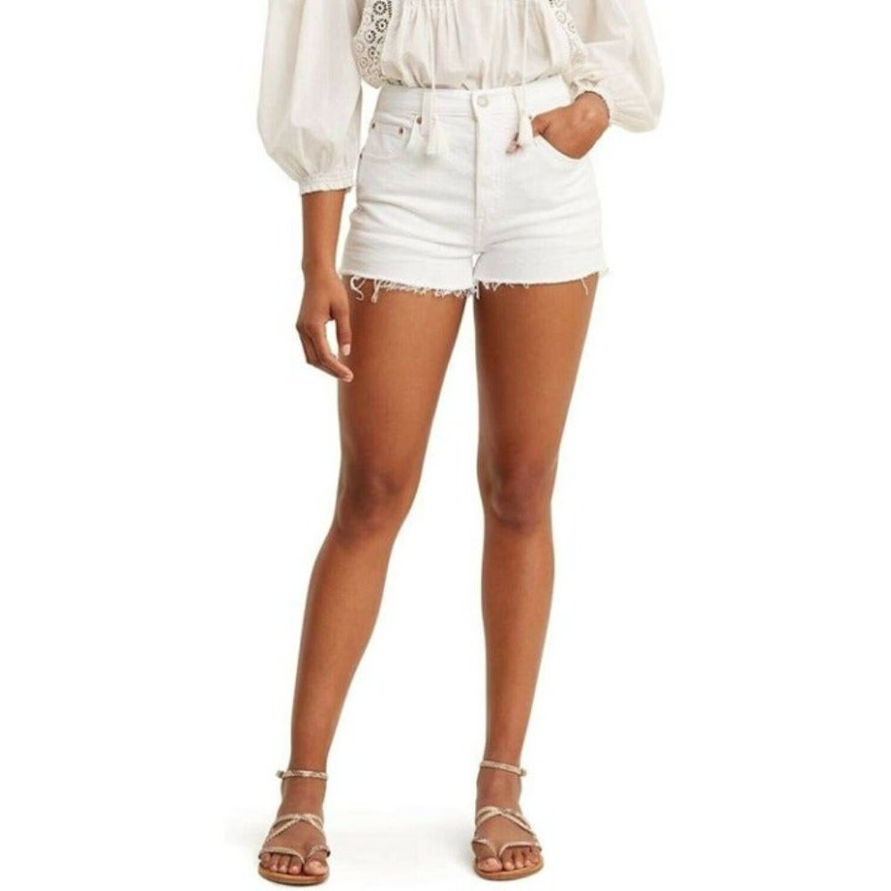 Levi's Women's 501 Cut Off Shorts Size 30 Off Whit - Picture 3 of 11